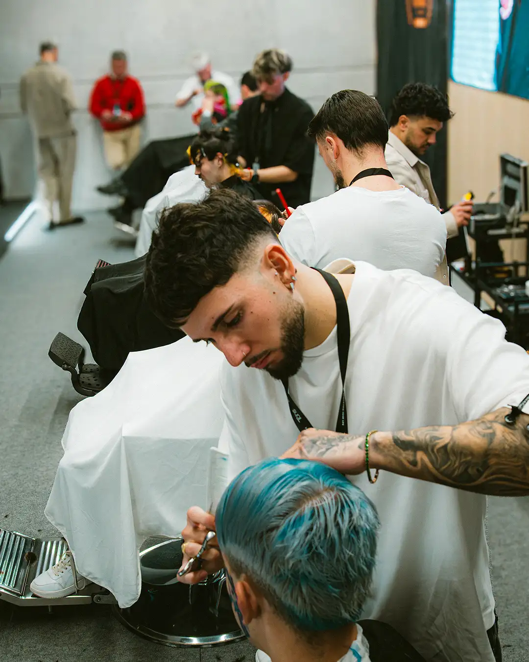 Barberos durante la II edición de los Tahe Advanced Barber